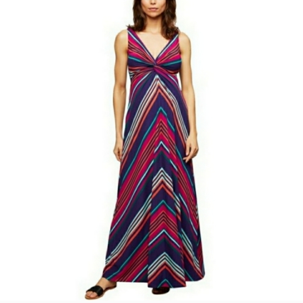 A pea in the pod stripe maternity maxi dress xs
